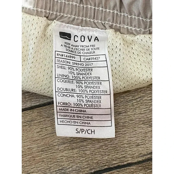 Cova Men's Cream Medium Wash Pull-On Spot Swim Trunks Size Small - Picture 2 of 8